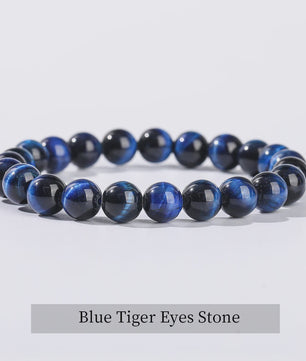 Natuurstenen Armband Dames - Elastisch, Blauw, Yoga & Healing Sieraden