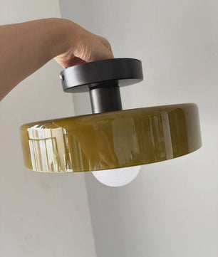 Nordic Vintage Glazen Plafondlamp / Wandlamp 25cm - Stijlvolle Verlichting voor Hal, Woonkamer & Slaapkamer