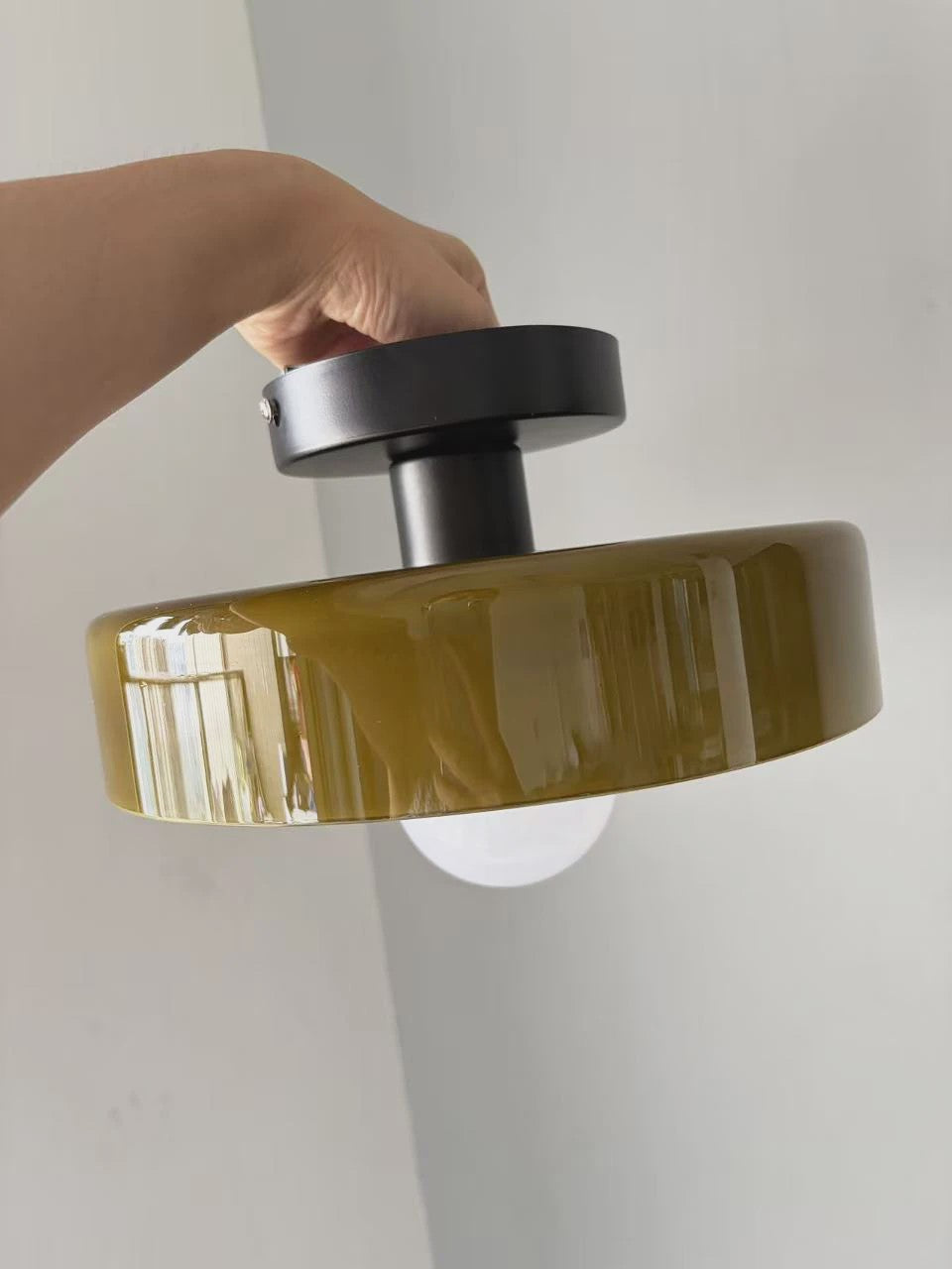 Nordic Vintage Glazen Plafondlamp / Wandlamp 25cm - Stijlvolle Verlichting voor Hal, Woonkamer & Slaapkamer