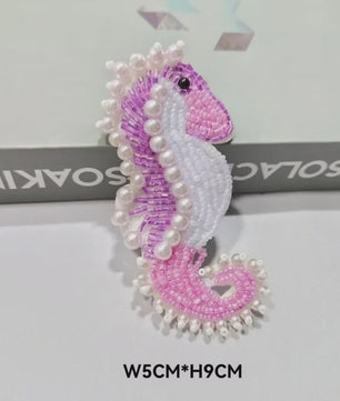 Handgemaakte Kralen Patches Zee Dieren - DIY Naaiaccessoires voor Kleding & Knutselprojecten