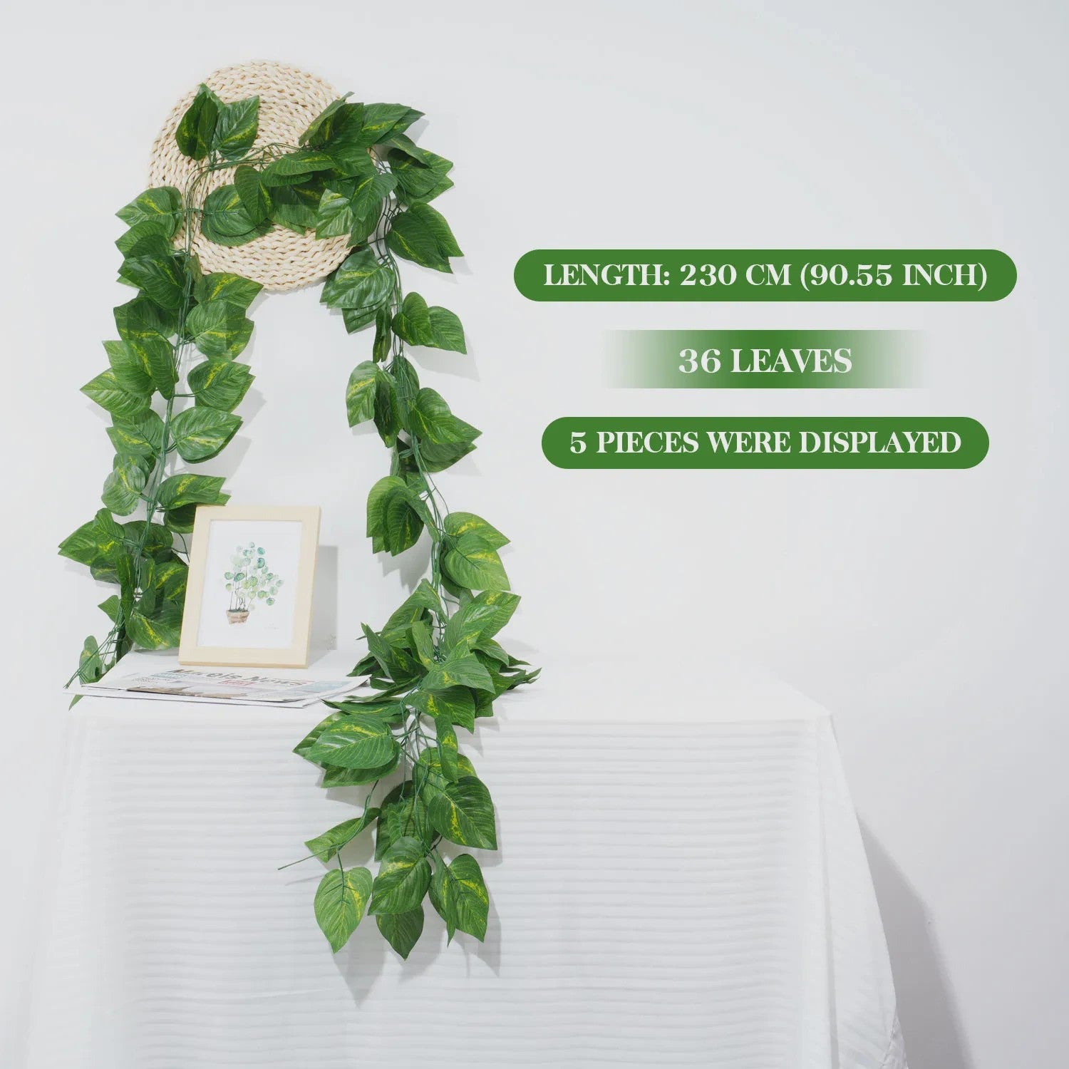 Kunstige Klimop Slang 2.1M - Groene Nep Plant voor Decoratie, Bruiloft & Feest