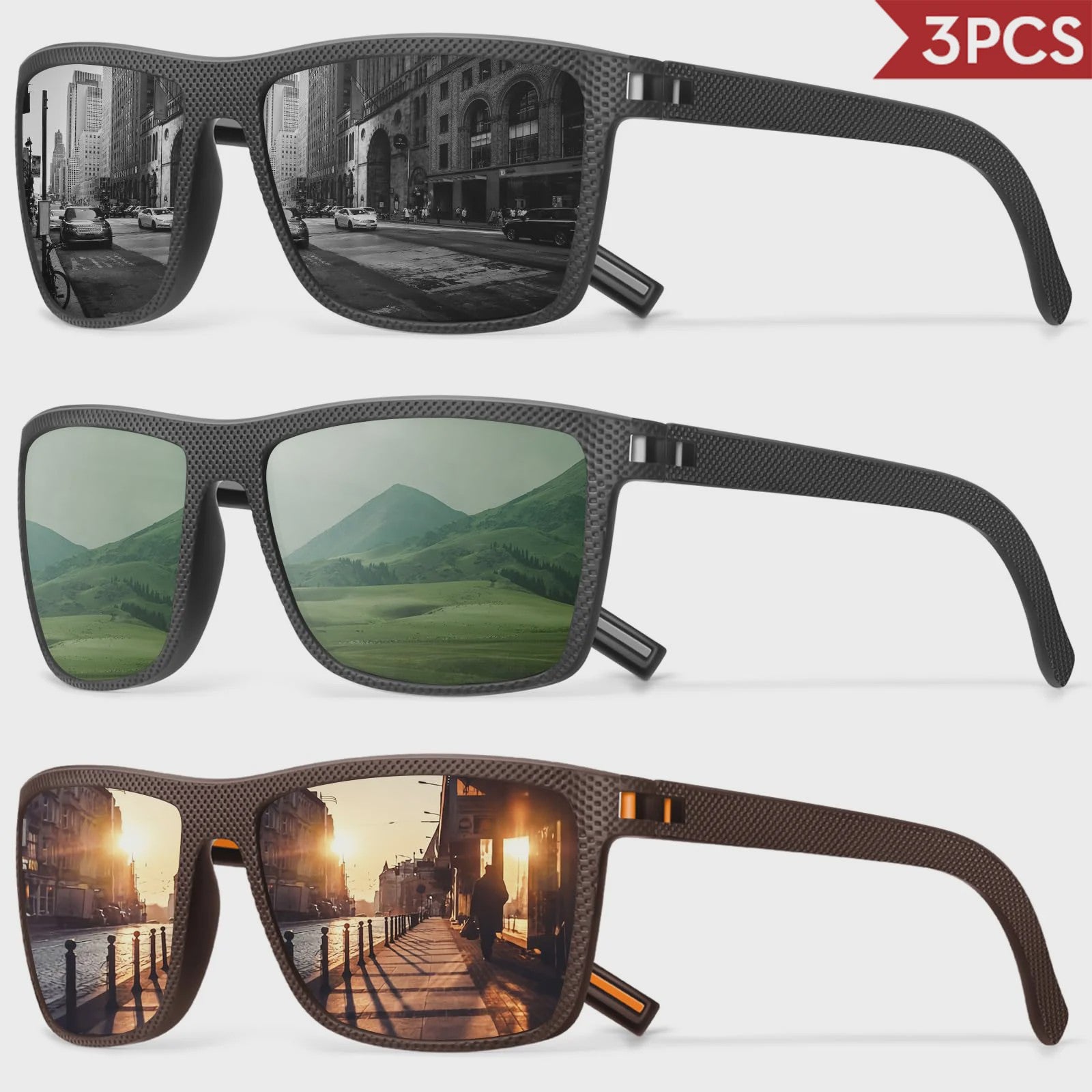 Designer Polarized Zonnebrillen Set voor Heren & Dames | UV400 Bescherming | Ideaal voor Buitenactiviteiten