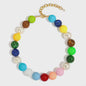 Bohemian Resin Kralen Ketting - Statement Choker met Dubbele Kleuren