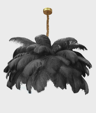 Luxe Struisvogelveer Hanglamp LED - Sfeervolle Verlichting voor Woonkamer & Slaapkamer