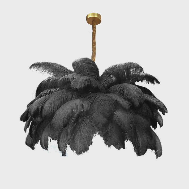 Luxe Struisvogelveer Hanglamp LED - Sfeervolle Verlichting voor Woonkamer & Slaapkamer