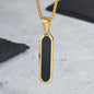 Stijlvolle RVS Hanger met Zwart Emaille - Geometric Dog Tag Ketting voor Mannen