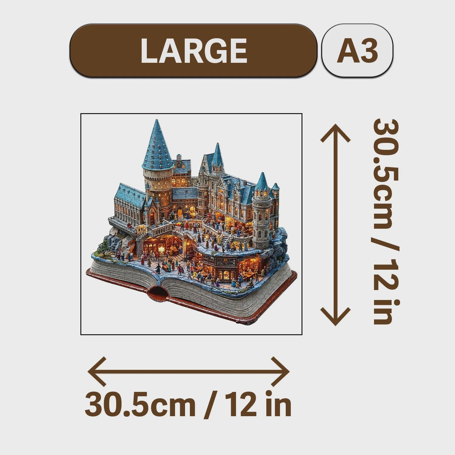 Houten Puzzel Kasteel & Bladeren - Uniek Decoratie Cadeau