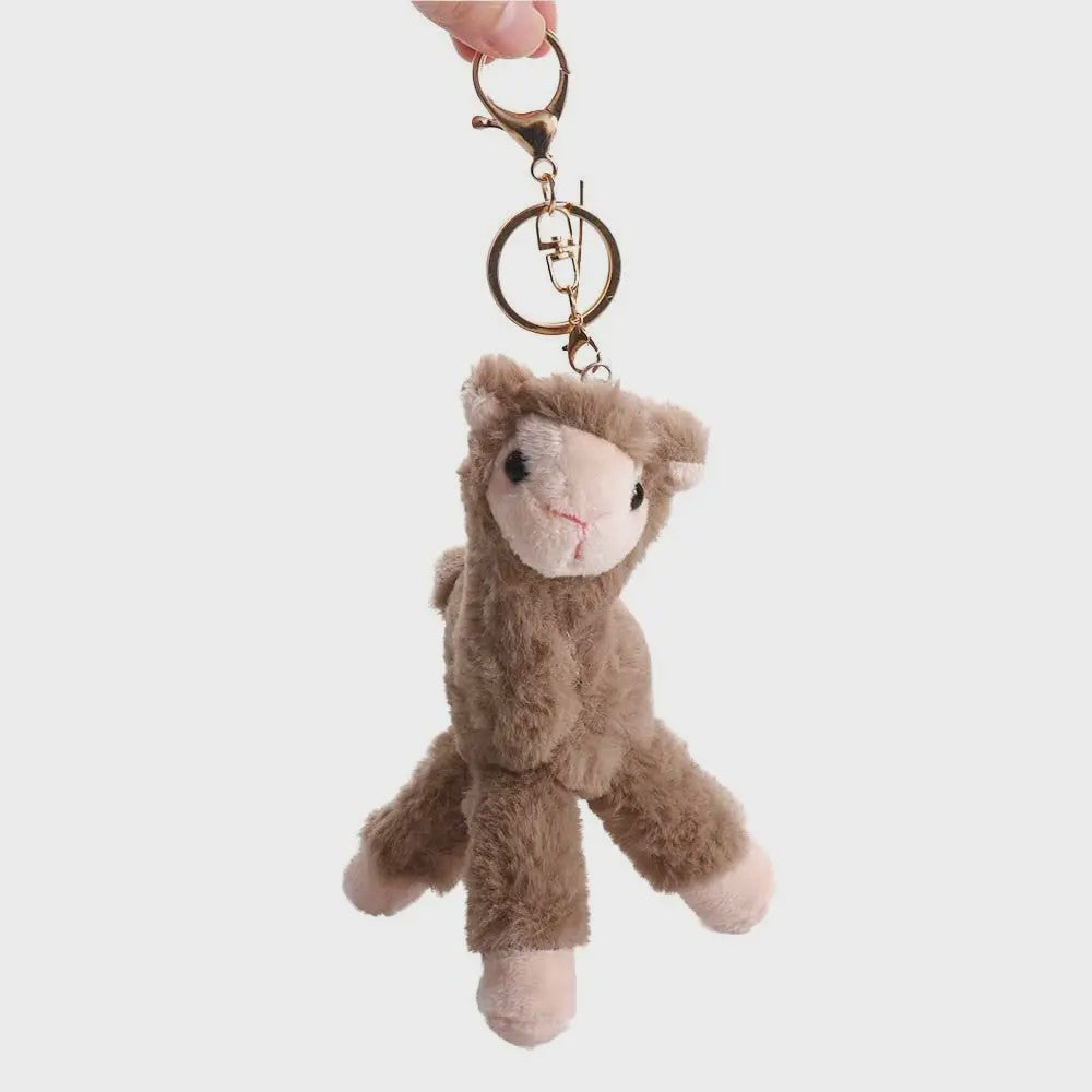 Pluche Alpaca Sleutelhanger - Schattige Knuffel Dierenhanger voor Tassen en Sleutels