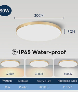 Waterdichte LED Plafondlamp Rond - 18W/30W/40W - IP44 - Keuken, Badkamer, Woonkamer