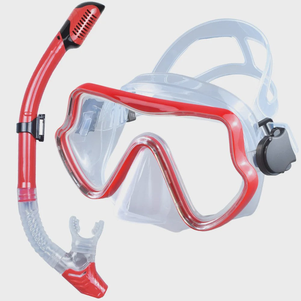 Professionele Duikbril en Snorkel Set voor Volwassenen - Panoramisch Zicht & Duurzaam Gehard Glas