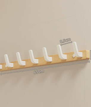 Houten Kapstok met Haken - Massief Walnoothout - Wandkapstok voor Jassen, Tassen & Sleutels