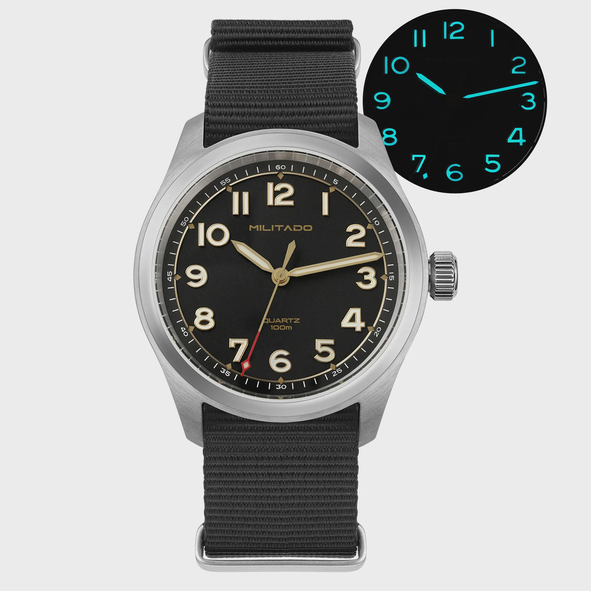 Militado ML08 Vintage Herenhorloge - Quartz VH31, Saffierglas, 10ATM Waterdicht