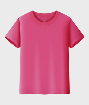 Basic Katoenen T-shirt voor Kinderen & Baby's - Jongens & Meisjes - Wit & Roze - Maten 1 t/m 14 Jaar