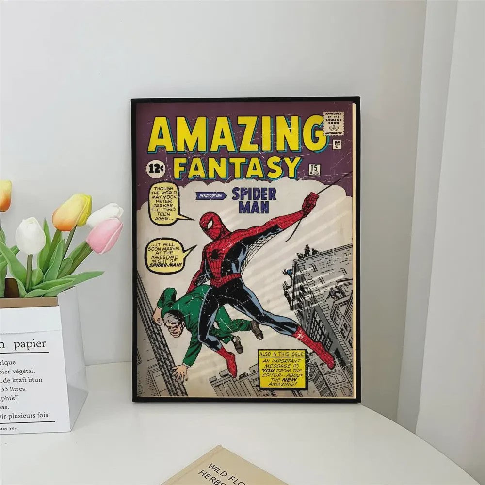 Frameloze Spiderman Poster - Marvel Kunst Print voor Woonkamer, Slaapkamer, Bar