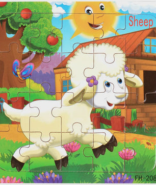 Houten 3D Puzzel Set - 20 Stuks - Dieren & Voertuigen - Educatief Montessori Speelgoed voor Kinderen 3-6 Jaar