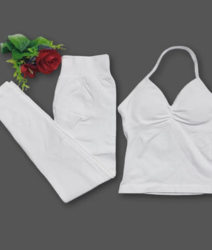 Dames Sportset: Backless Tanktop & Scrunch Seamless Legging