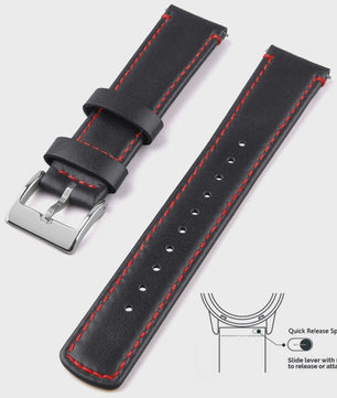 Top Grain Echt Lederen Horlogeband - 20mm/22mm Quick Release - Voor Heren, Dames & Samsung Galaxy Watch