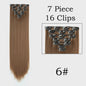 24 Inch Clip-in Haarverlenging - 7 Delig Set met 16 Clips - Synthetisch Recht Haar (Blond & Zwart)