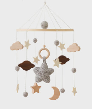 Houten Muziekdoosje Baby Mobiel - Draaiend & Kalmerende Melodieën voor de Babykamer