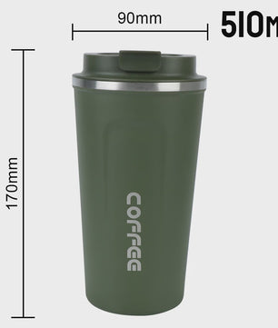 RVS Thermo Koffiebeker - Lekvrij Reizen - 380/510ML