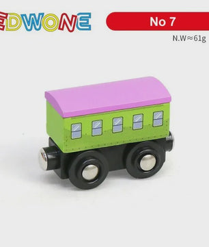 Houten Magneet Treinwagon Set - Uitbreidbaar en Compatibel met Houten Spoorsystemen