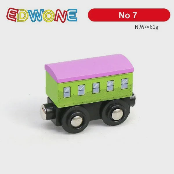 Houten Magneet Treinwagon Set - Uitbreidbaar en Compatibel met Houten Spoorsystemen