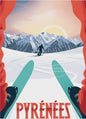 Vintage Poster Collectie: Frankrijk, Spanje, Pyreneeën & Fietsroutes - Wanddecoratie Canvas Prints