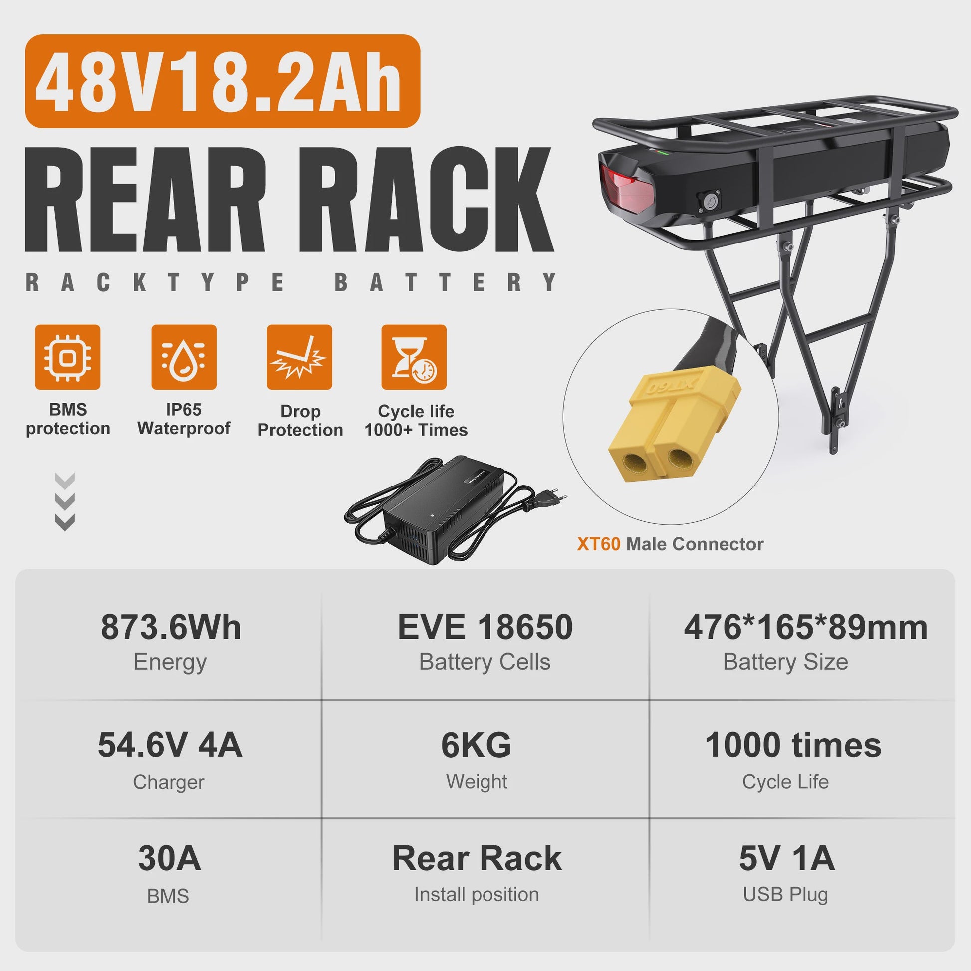 Krachtige Hailong E-bike Batterij 36V/48V/52V 20Ah-24Ah voor Bafang Motoren