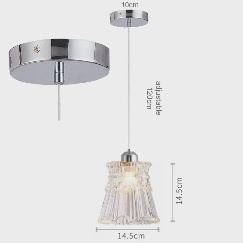 Koperkleurige Glazen Hanglamp - Stijlvolle LED Plafondlamp voor Woonkamer, Slaapkamer & Keuken