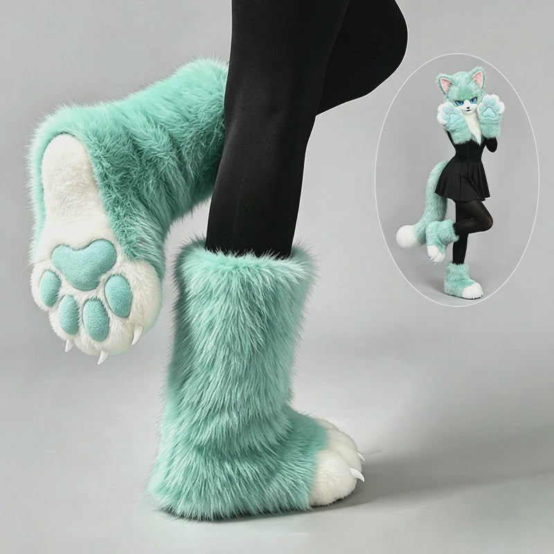 Pluche Poot Laarsjes - Cosplay & Fursuit Kattenpoot Schoenen