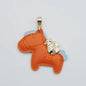 Luxe Paard Sleutelhanger - Handgemaakt Leer met Geluksmunt Charm