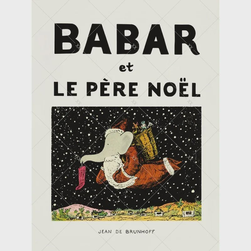 Babar Poster Canvas - Sprookjes Kunst voor Kinderkamer & Babykamer Decoratie