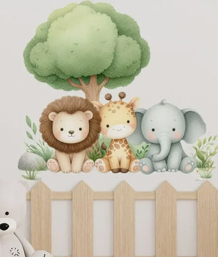 Schattige Bosdieren Muurstickers voor Kinderkamer, Babykamer & Peuterdecoratie - Vinyl Behang