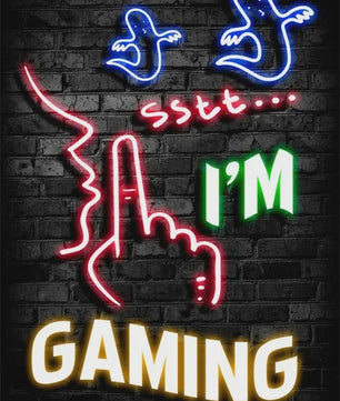 Gaming Neon Canvas Poster: Eat Sleep Game Repeat - Decoratie voor Gamer Kamer