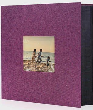 Linnen Fotoalbum voor 600 Foto's 4x6 inch met Venster & Horizontale/Verticale Insteekvakken