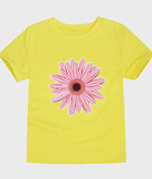 Schattig Katoenen T-shirt Meisjes met Bloemprint - Maten 2 t/m 14 Jaar