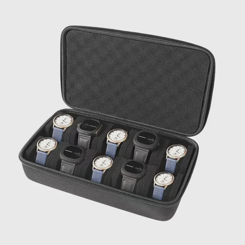 Luxe Horloge Reiskoffer - Harde Rol Organizer met Rode Voering voor 1, 2, 3, 5, 6 of 10 Horloges
