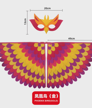 Veren Vleugels en Masker Set - Vogel Kostuum voor Kinderen - Halloween & Feest