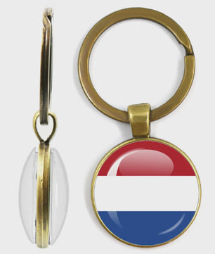 Soviet Union,Brazil,Canada,Netherlands,Israel,Syria,Venezuela,United States,Spain National Flag Series Double-Sided Keychain