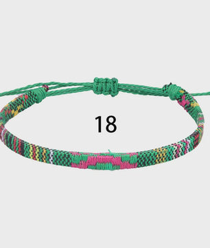 Handgemaakte Boho Anklet Armband - Geweven Stof, Verstelbaar, Beach & Ethnic Stijl