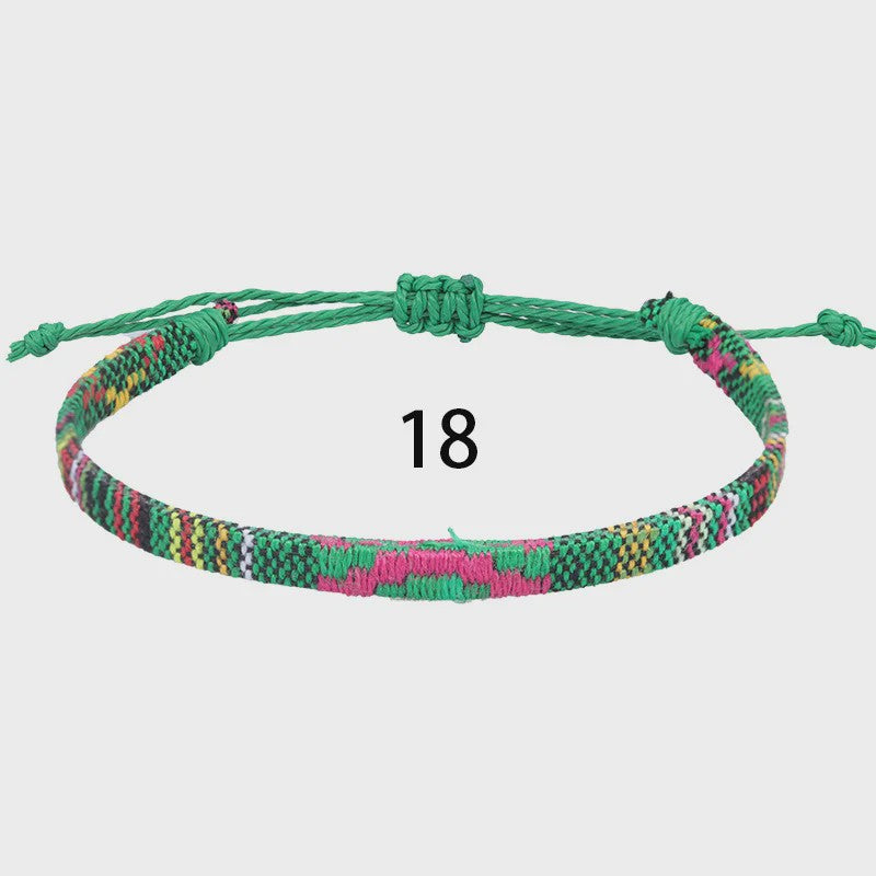 Handgemaakte Boho Anklet Armband - Geweven Stof, Verstelbaar, Beach & Ethnic Stijl