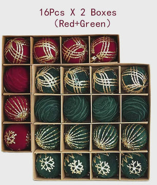 Kerstballen 6cm - Set van 12/16 Stuks - Wijnrood & Goud - Fluweelzacht & Feestelijk