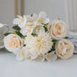 Retro Zijden Bloemenboeket: Vintage Rozen, Hortensia & Pioen voor Bruid & Decoratie
