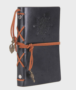 Retro Reisdagboek Leer Zacht Kaft 13x9cm met Vervangbaar Kraft Papier