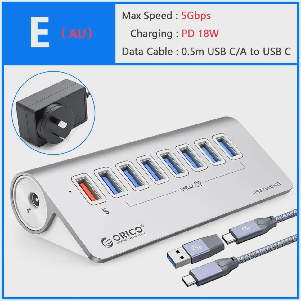 ORICO 10Gbps USB 3.2 Docking Station Hub met PD60W Opladen en 4/7 Poorten