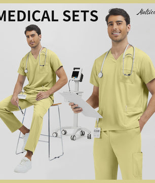 Niaahinn Heren Scrubs Set - Medische Werkkleding voor Ziekenhuis & Zorgprofessionals