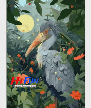 Diamond Painting Ooievaar Kustvogel - Volledige Ronde Diamanten Borduurkit voor Muurkunst