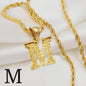 Gouden Initiaal Ketting met Touwketting - Kies Uw Letter (A-Z)