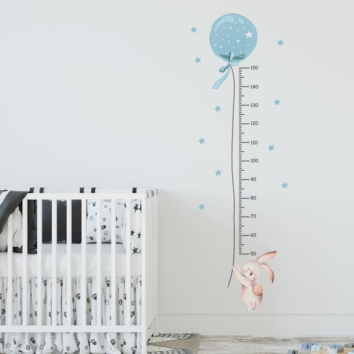 Vrolijke Groeimeter Muursticker met Safari Dieren - Perfect voor de Kinderkamer