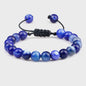 Verstelbare Natuursteen Armband - 8mm Agate & Onyx Kralen voor Mannen en Vrouwen